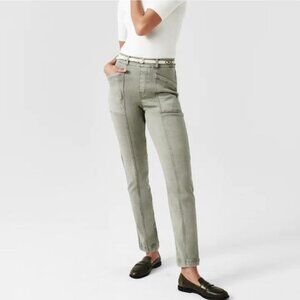 SPANX‎ Women's EUC Stretch Twill Straight Leg Pant Olive Oil #20399R | Size XS